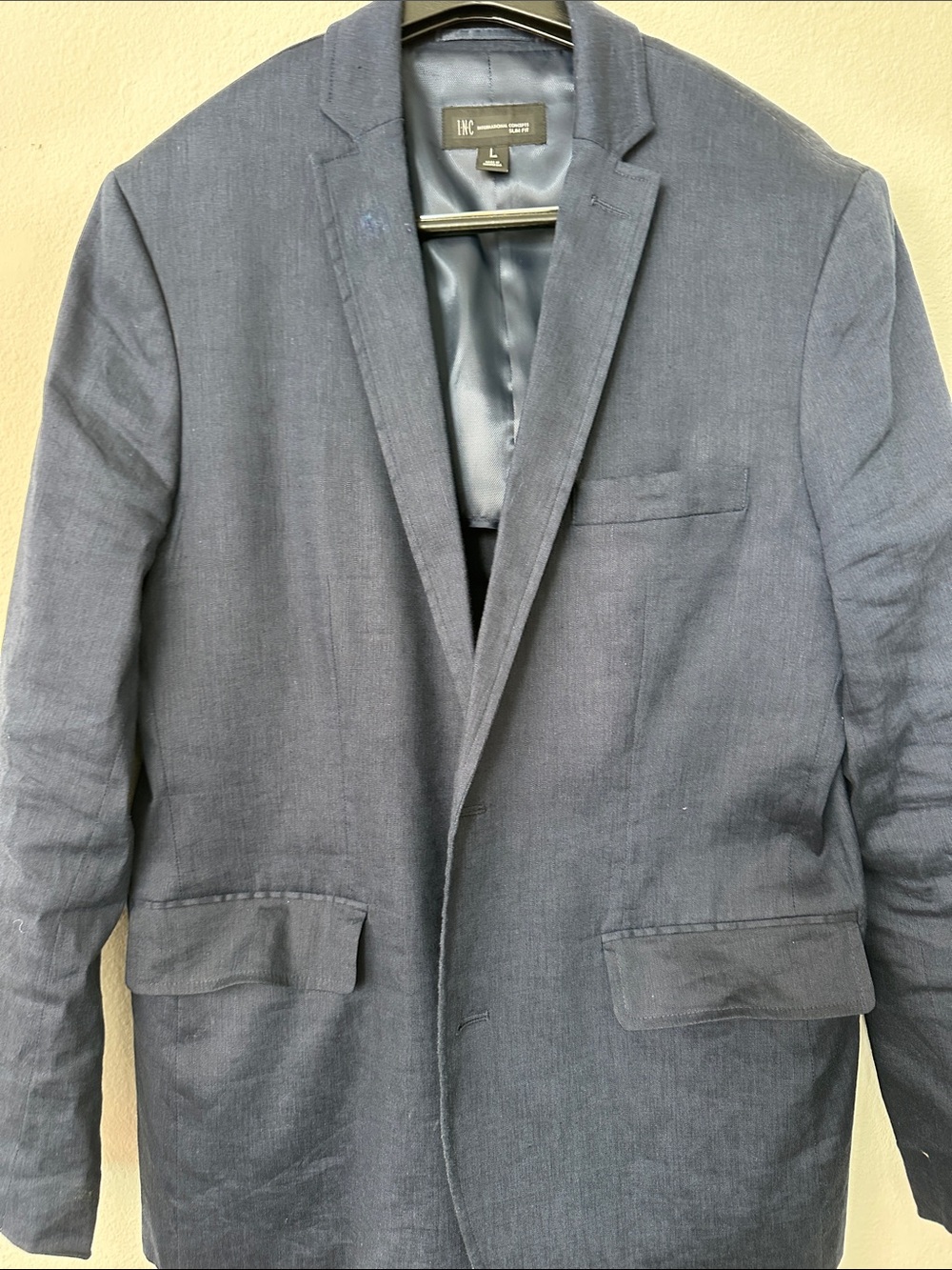 INC International Concepts Slate Blue Notch-Lapel Blazer